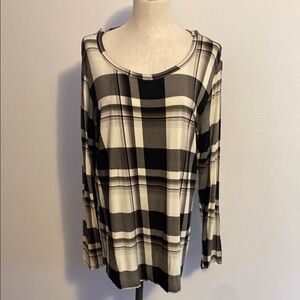 Plaid Black and White Women's Top